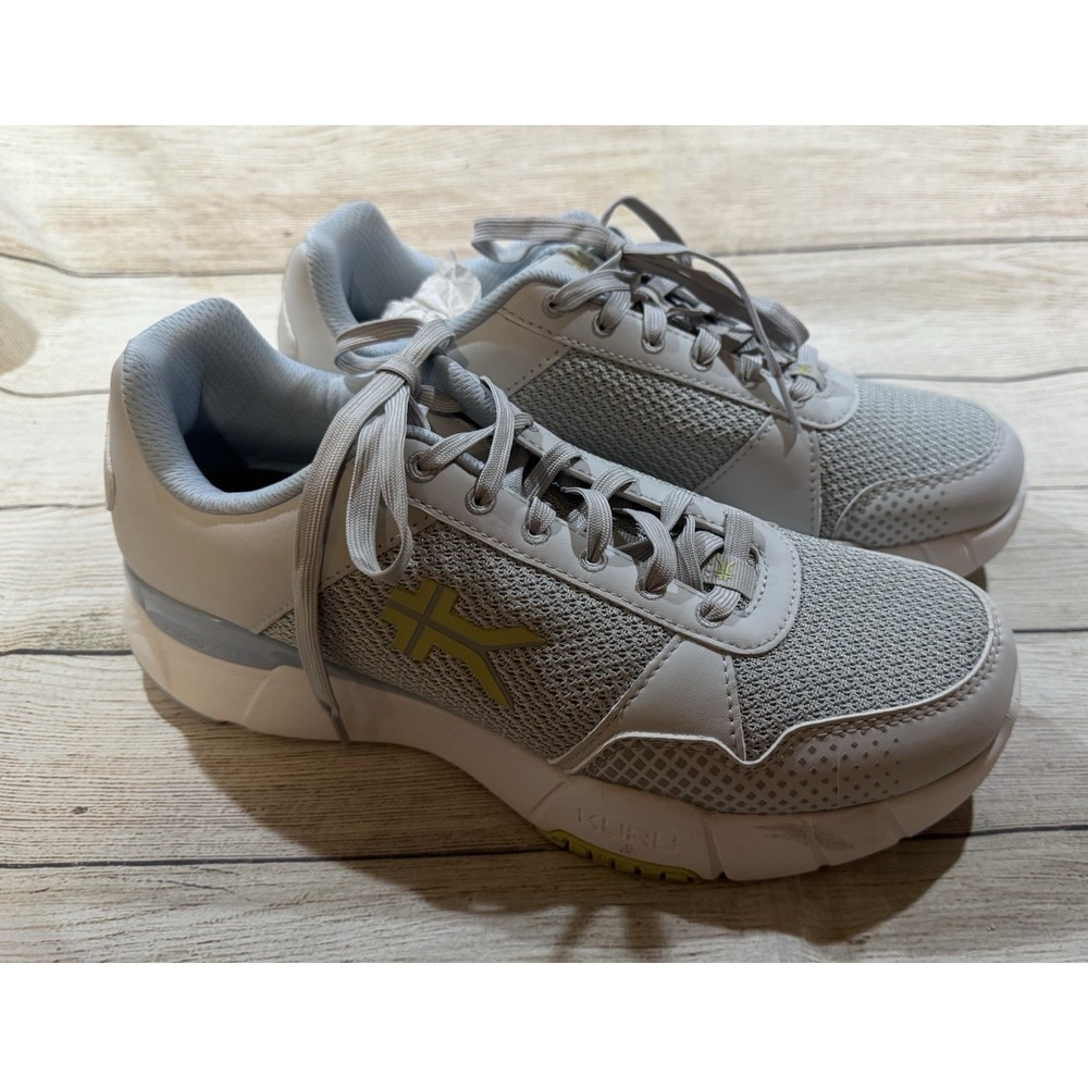 KURU Quantum 2.0 Dove Gray Lime Shoes Sneakers Comfort Heel Support Wmns Sz 10 M